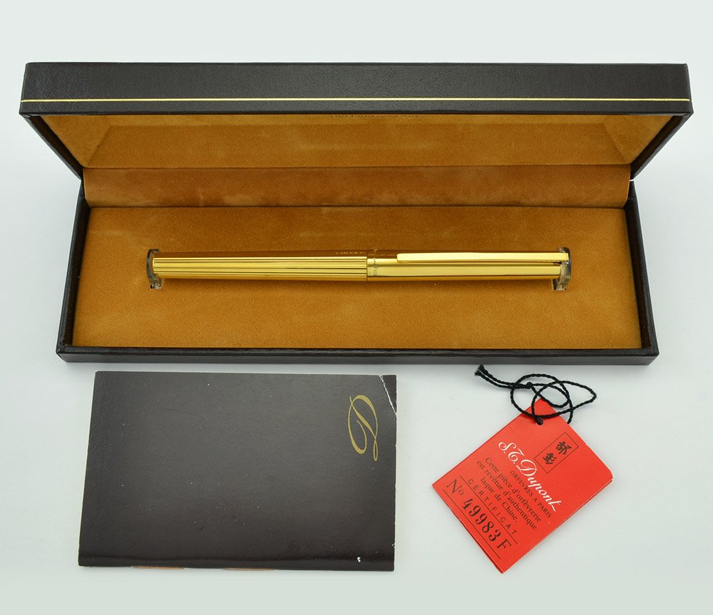 S T Dupont Classique Fountain Pen - Vermeil, 18k Broad (Near Mint